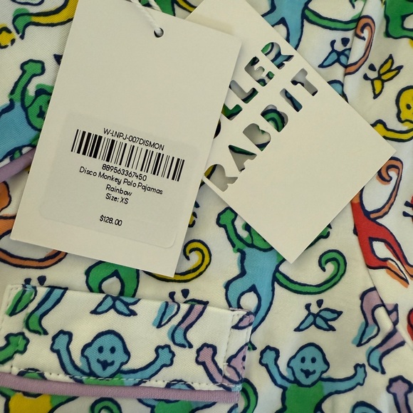 Roller Rabbit Disco Monkey polo shorts pajamas XS NWT - Picture 5 of 5